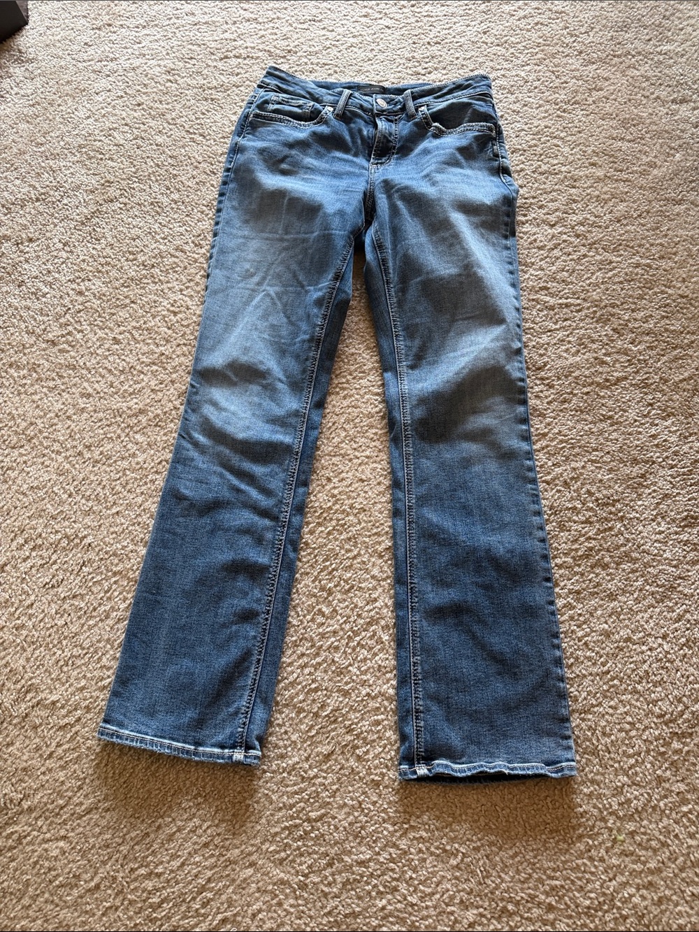 Silver Jeans Women's Medium Blue Flared Wide-Leg Jeans